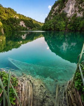 Sunk Boat in Plitvice Lakes National Park in Croatia