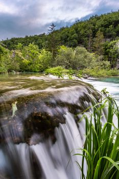 Waterfall in Plitvice Lakes National Park, Croatia