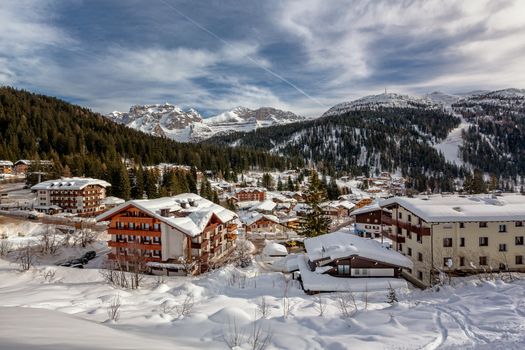 Ski Resort of Madonna di Campiglio, View from the Slope, Italian Alps, Italy