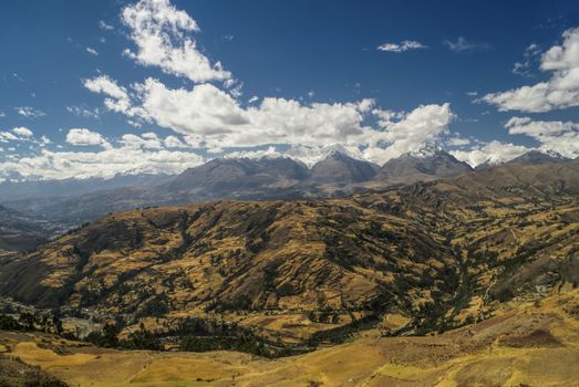 Panoramic view from the top of Cordillera Negra, Peru                   