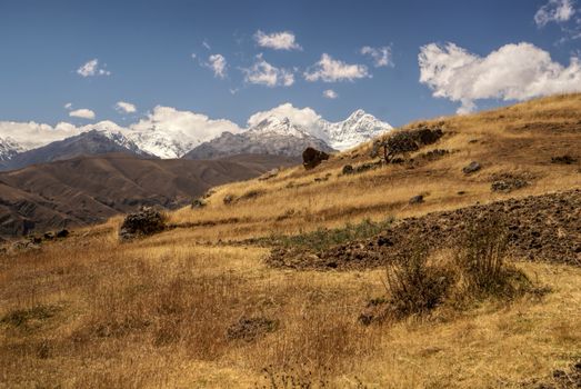 Scenic view of the slopes of Cordillera Negra in Peru