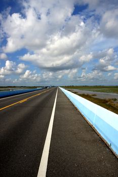 Empty road and the traffic lines.