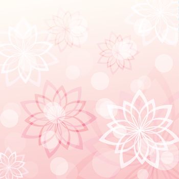 pink floral background composed from flowers and sparcles
