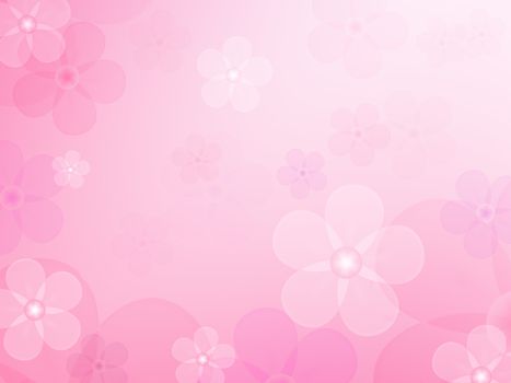 pink floral background composed from flowers and lights