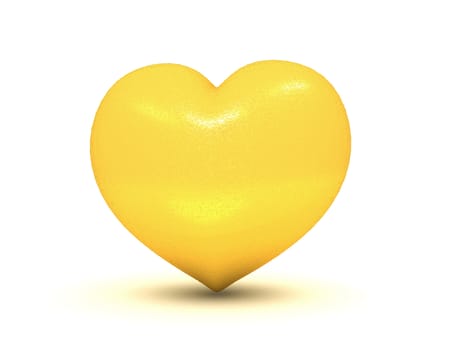 golden heart isolated on the white background on valentine theme