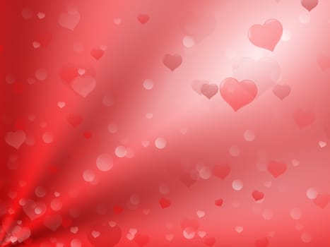 red valentine background with flying hearts