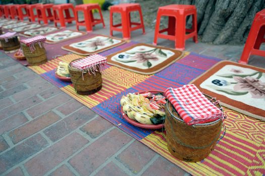 Sticky rice giving traditional