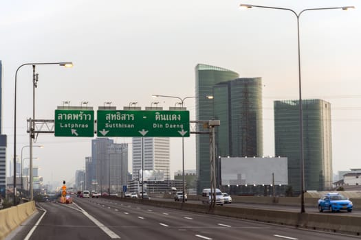 Road of Evening Bangkok City. Capital Of Thailand.