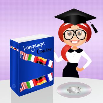 illustration of language course