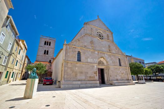 Town of Pag main square cathedral in Dalmatia, Croatia