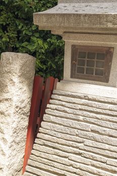 fragment of stone lantern from Japanese zen garden