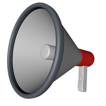 Megaphone isolated over white background, 3d render