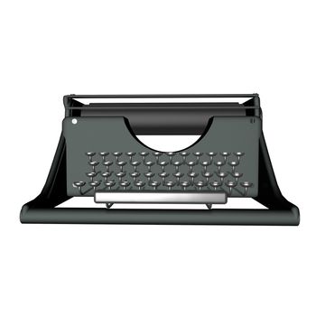 Typewriter isolated over white background, 3d render