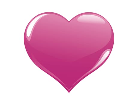 pink heart isolated on a white background