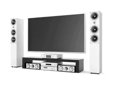 modern home theater on a white background