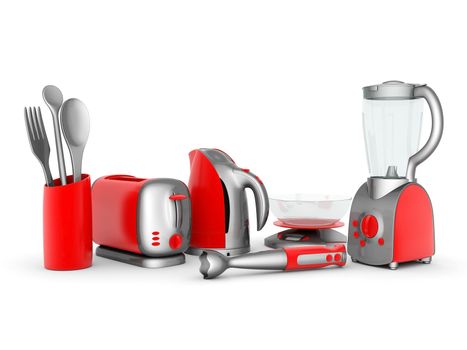 picture of household appliances on a white background