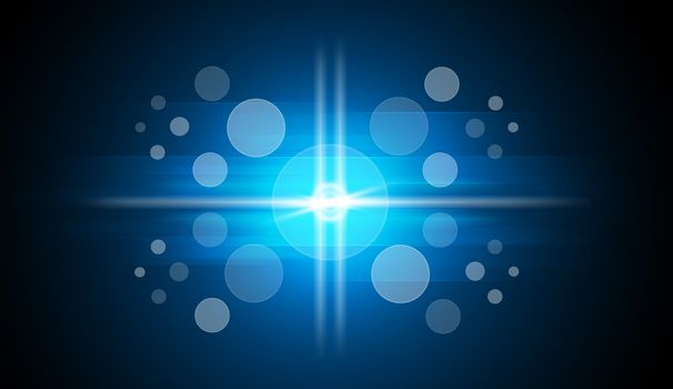 Transparent circles on blue background. Technology background