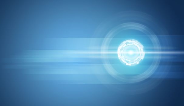 Transparent circles on blue background. Technology background