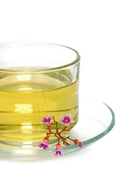 Flower tea mix honey and lemon.