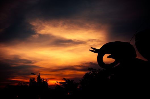 Stone elephant sculptures in Laos
