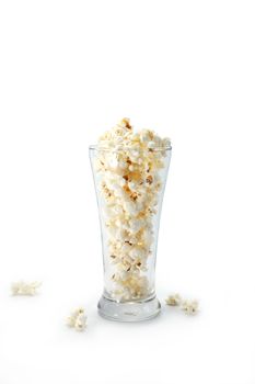 popcorn isolated on a whine background