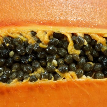 Fresh and ripe papaya isolated on white background