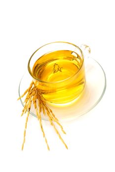 White Tea with Gamma-Cryzanol Extract on white background