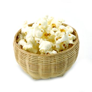 popcorn isolated on a whine background