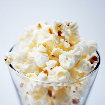 popcorn isolated on a whine background