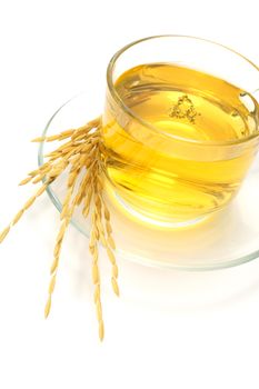 White Tea with Gamma-Cryzanol Extract on white background