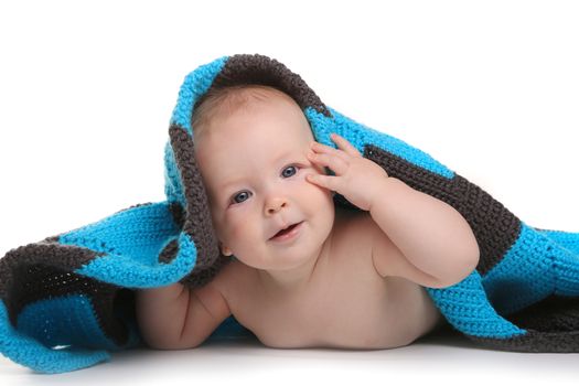 Expressive Happy Adorable Baby on a White Background