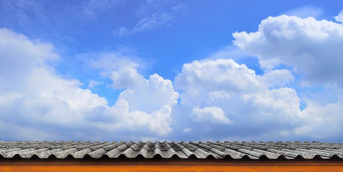 The Roof-Tile and Cloudy Blue Sky.