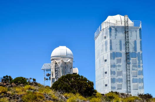 Telescopes of the Teide Astronomical Observatory in Tenerife, Spain.
