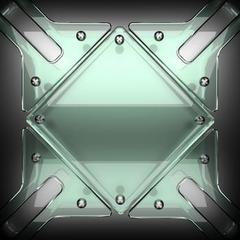 polished metal background with glass