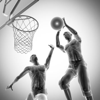basketball game player radiography scan image