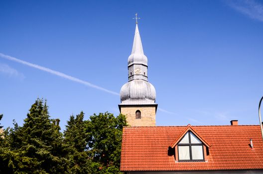 Typical Gothic Belfry Church Tower in Germany
