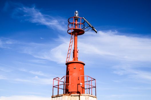 The Red Steel Lighthouse near Sottomarina Venice