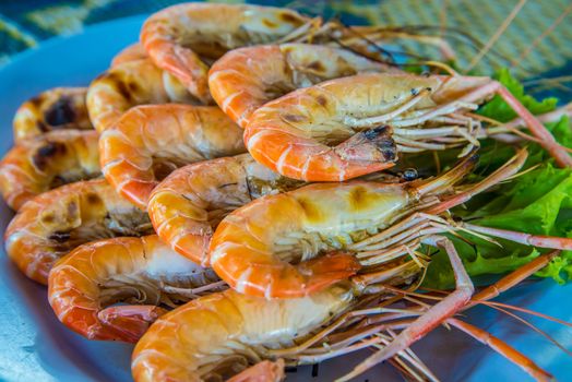 A grilled Shrimps Background ready for eating