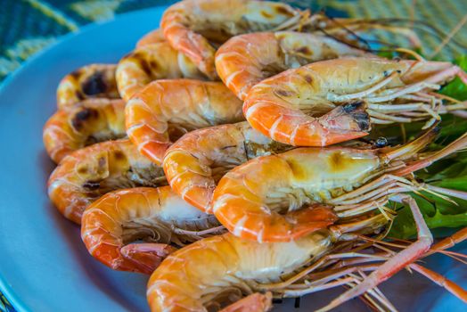 A grilled Shrimps Background ready for eating
