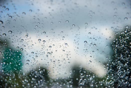 The water drops on glass for background.