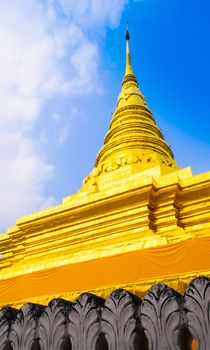 The architecture of golden pagoda of Thailand.