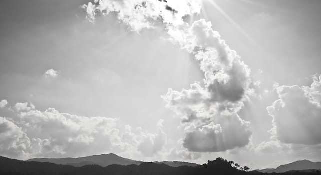 The Cloudy Sky in Black and White