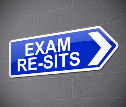 Illustration depicting a sign with an exam re-sit concept.