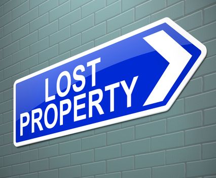 Illustration depicting a sign with a lost property concept.