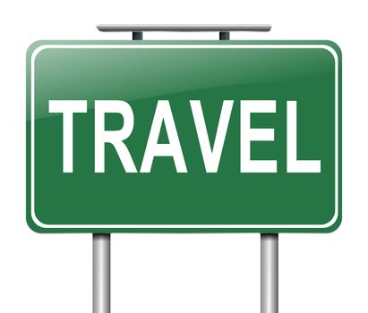 Illustration depicting a sign with a travel concept.