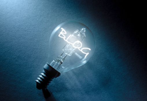 Blog light bulb social media concept 