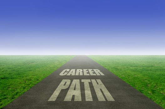 Career path concept, open road leading towards the horizon