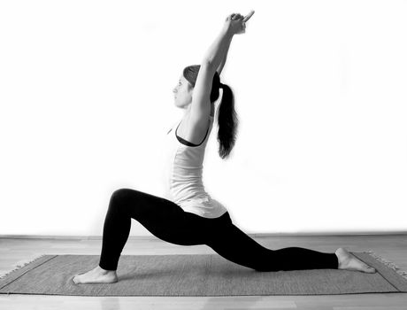 Young girl doing yoga pose