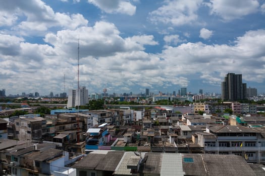 Bangkok city day view with blue sky