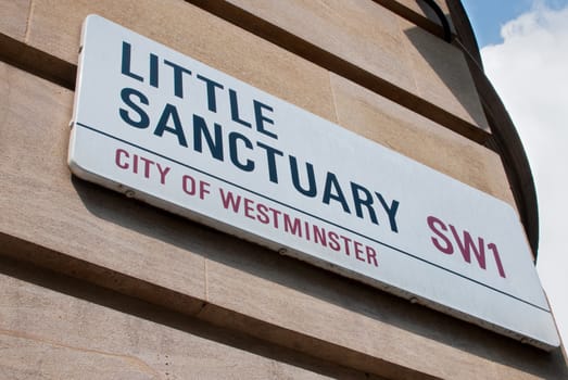 Little sanctuary street sign in London